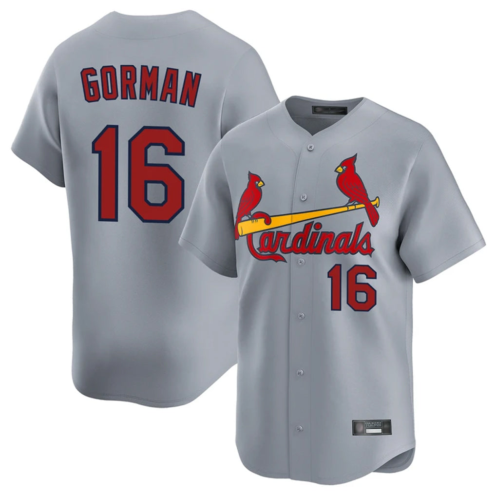 BIPIHUC St. Louis Cardinals #16 Nolan Gorman Player Gray Home Limited Stitched Jerseys