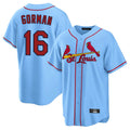 BIPIHUC St. Louis Cardinals #16 Nolan Gorman Player Light Blue Home Game Stitched Jerseys