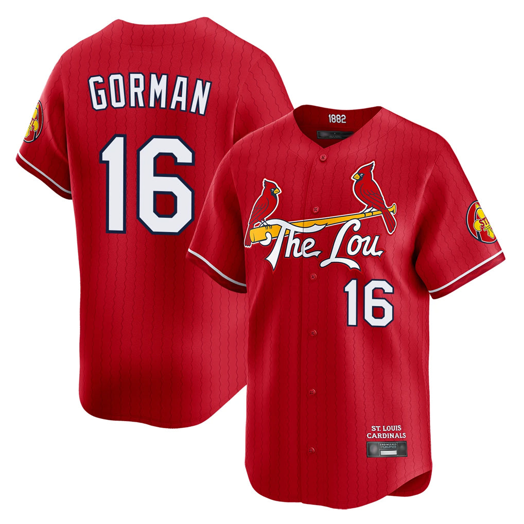 BIPIHUC St. Louis Cardinals #16 Nolan Gorman Player Red City Connect Limited Stitched Jerseys