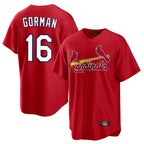 BIPIHUC St. Louis Cardinals #16 Nolan Gorman Player Red Home Game Stitched Jerseys