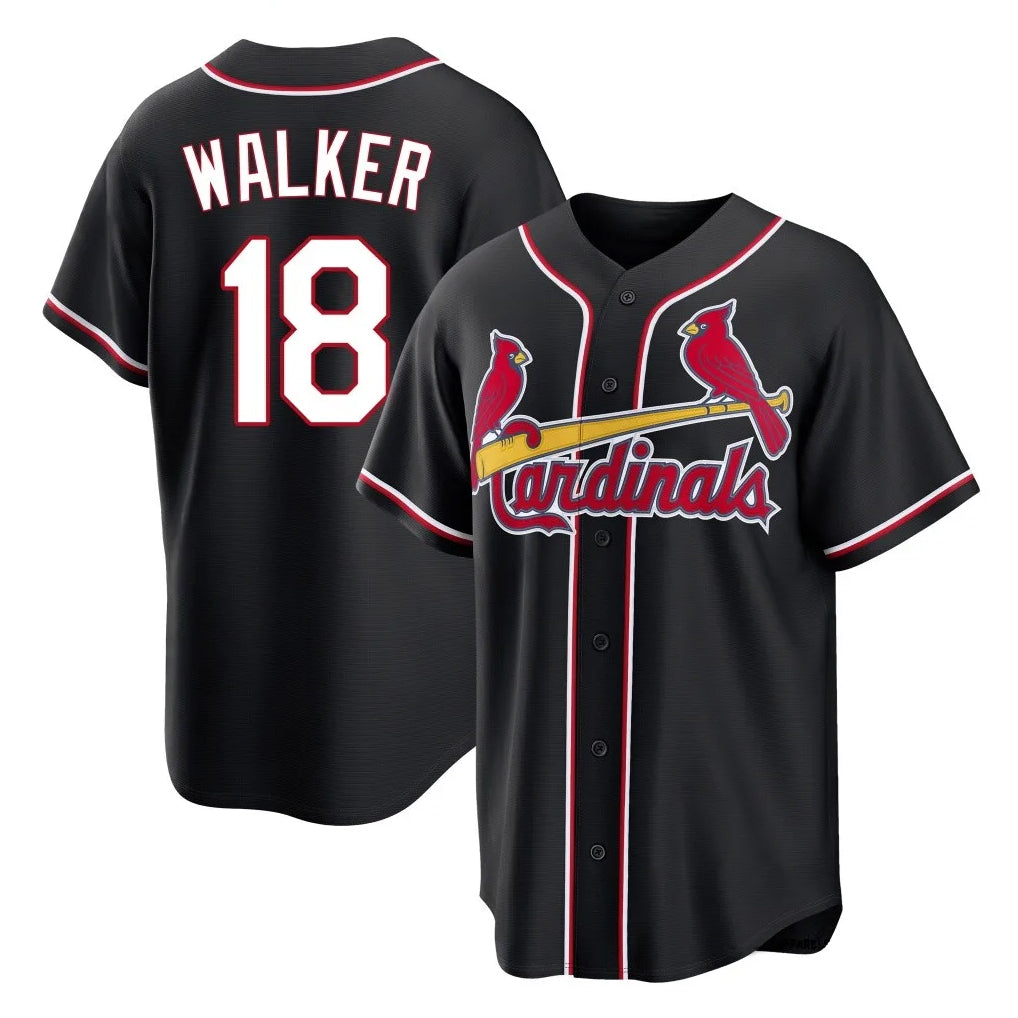 BIPIHUC St. Louis Cardinals #18 Jordan Walker Player Black Carbon Fashio Game Stitched Jerseys