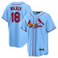 BIPIHUC St. Louis Cardinals #18 Jordan Walker Player Light Blue Home Game Stitched Jerseys