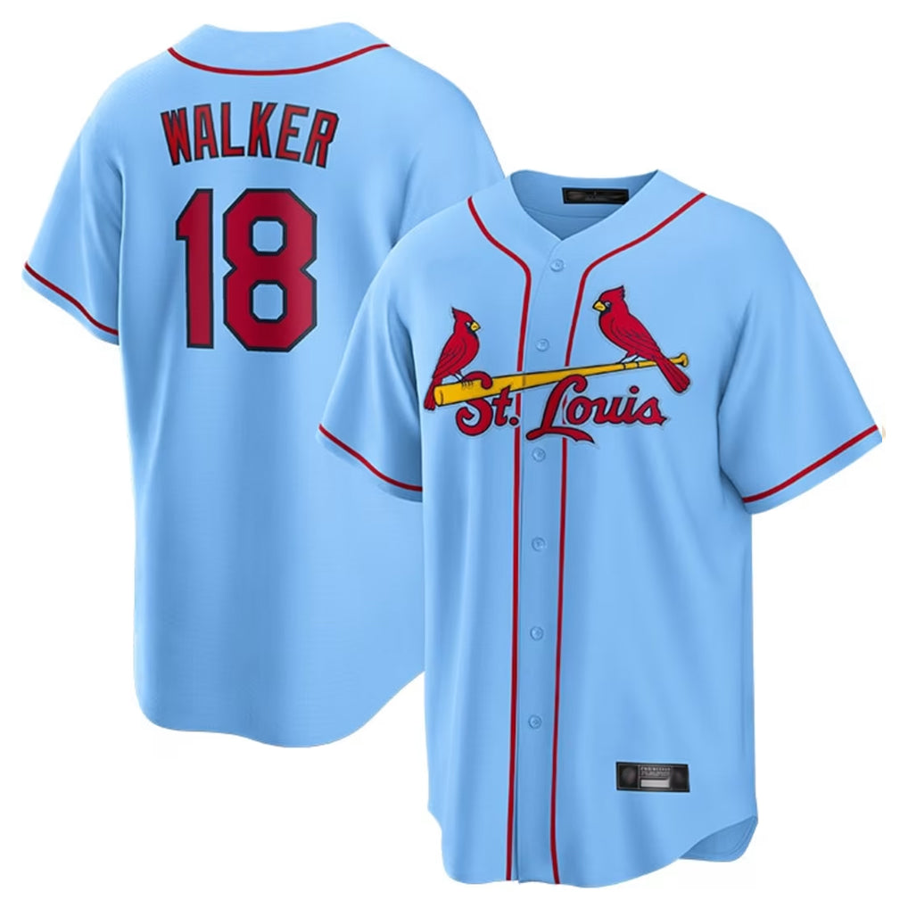 BIPIHUC St. Louis Cardinals #18 Jordan Walker Player Light Blue Home Game Stitched Jerseys