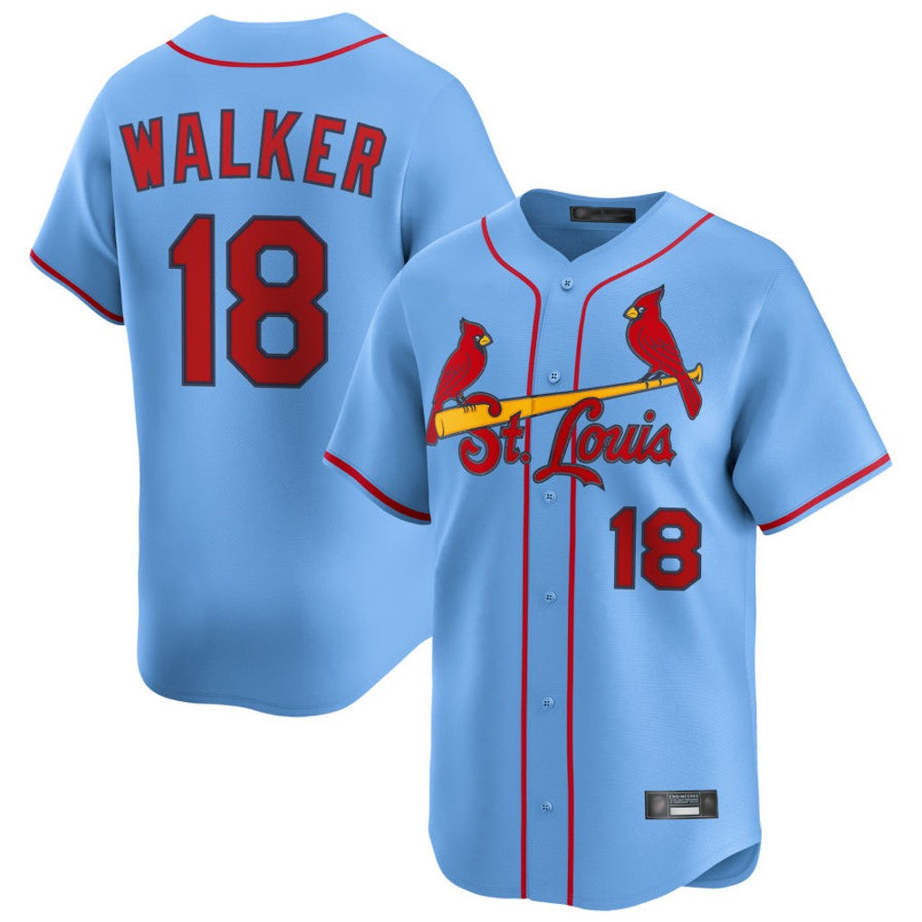 BIPIHUC St. Louis Cardinals #18 Jordan Walker Player Light Blue Home Limited Stitched Jerseys