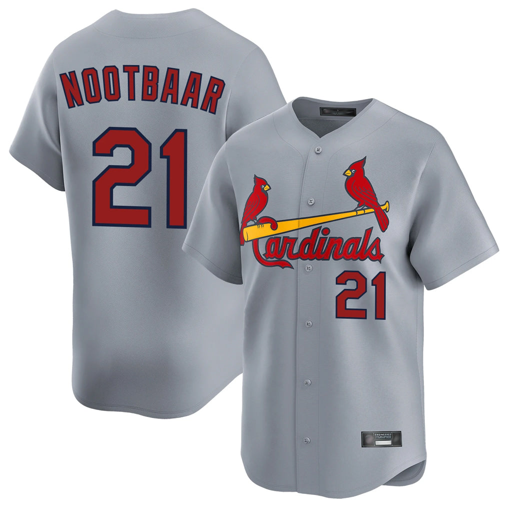 BIPIHUC St. Louis Cardinals #21 Lars Nootbaar Player Gary Home Limited Stitched Jerseys