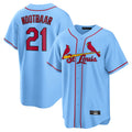 BIPIHUC St. Louis Cardinals #21 Lars Nootbaar Player Light Blue Home Game Stitched Jerseys
