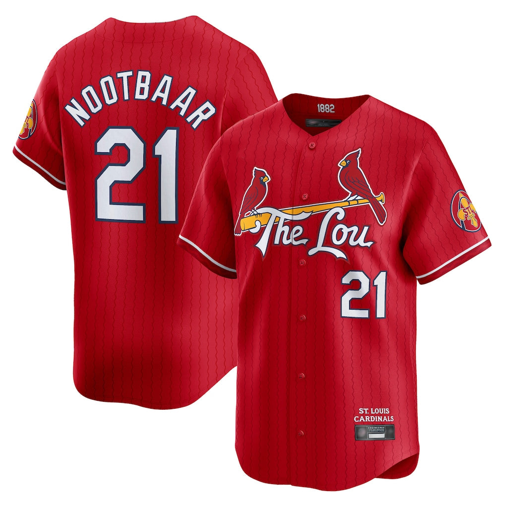 BIPIHUC St. Louis Cardinals #21 Lars Nootbaar Player Red City Connect Limited Stitched Jerseys