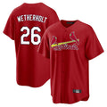 BIPIHUC St. Louis Cardinals #26 JJ Wetherholt Player Red Home Game Stitched Jerseys