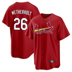 BIPIHUC St. Louis Cardinals #26 JJ Wetherholt Player Red Home Game Stitched Jerseys