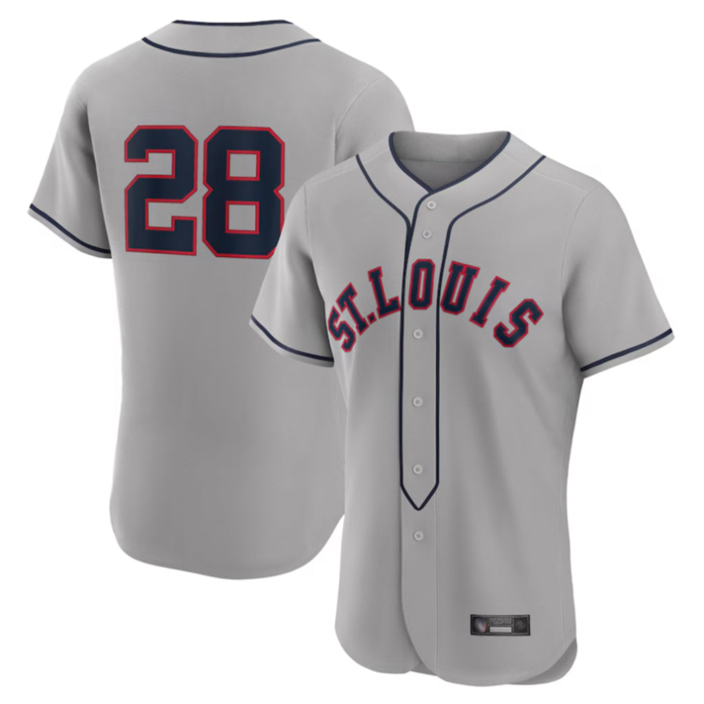 BIPIHUC St. Louis Cardinals #28 Nolan Arenado Player Gray Home Limited Elite Stitched Jerseys
