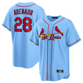 BIPIHUC St. Louis Cardinals #28 Nolan Arenado Player Light Blue Home Game Stitched Jerseys