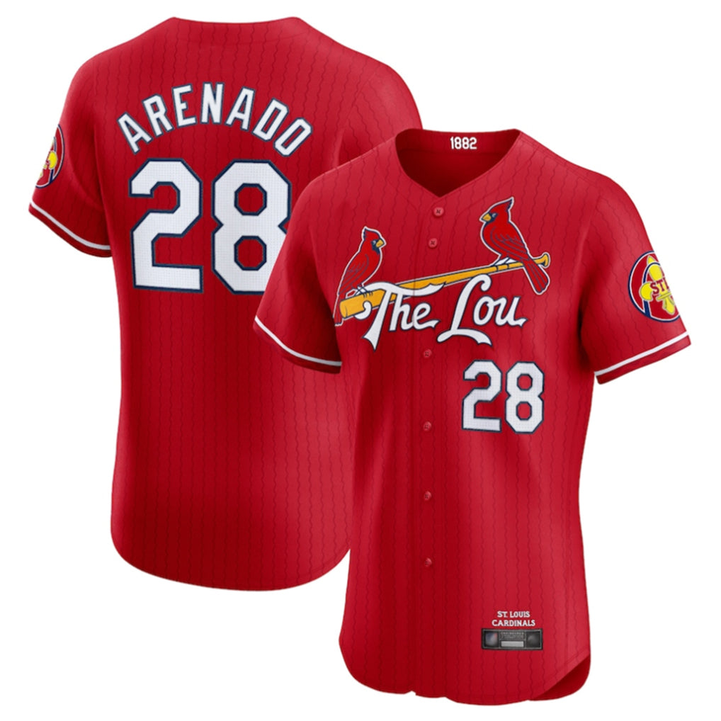BIPIHUC St. Louis Cardinals #28 Nolan Arenado Player Red City Connect Limited Elite Stitched Jerseys