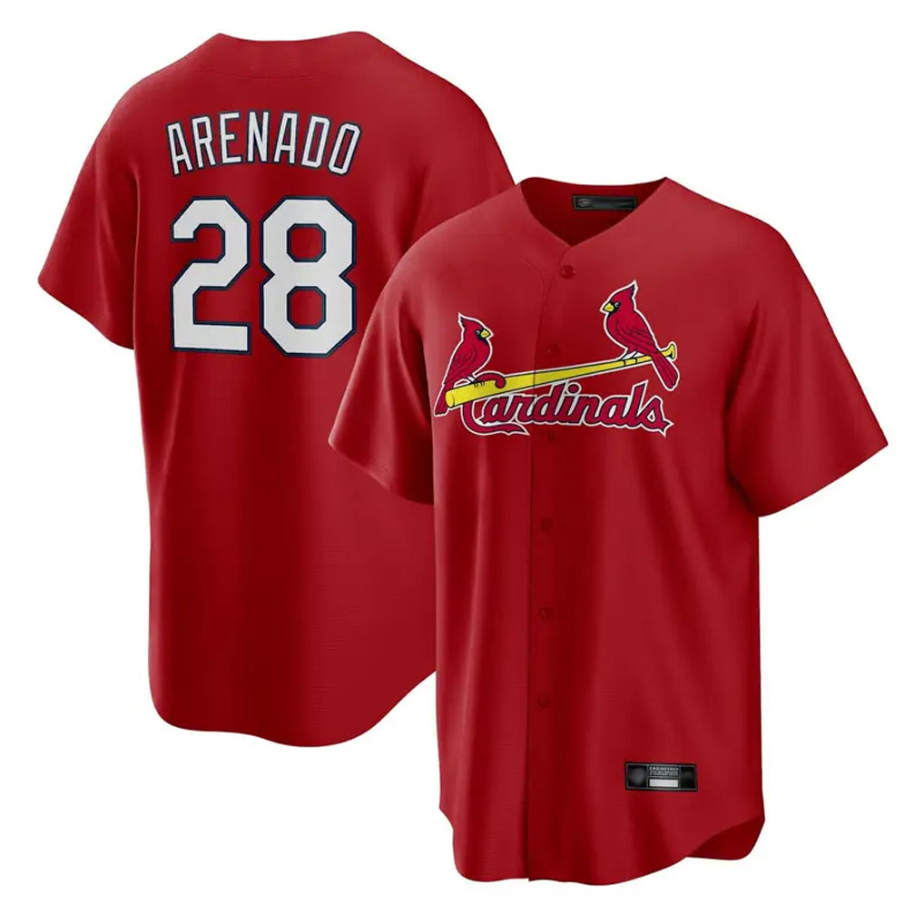 BIPIHUC St. Louis Cardinals #28 Nolan Arenado Player Red Home Game Stitched Jerseys