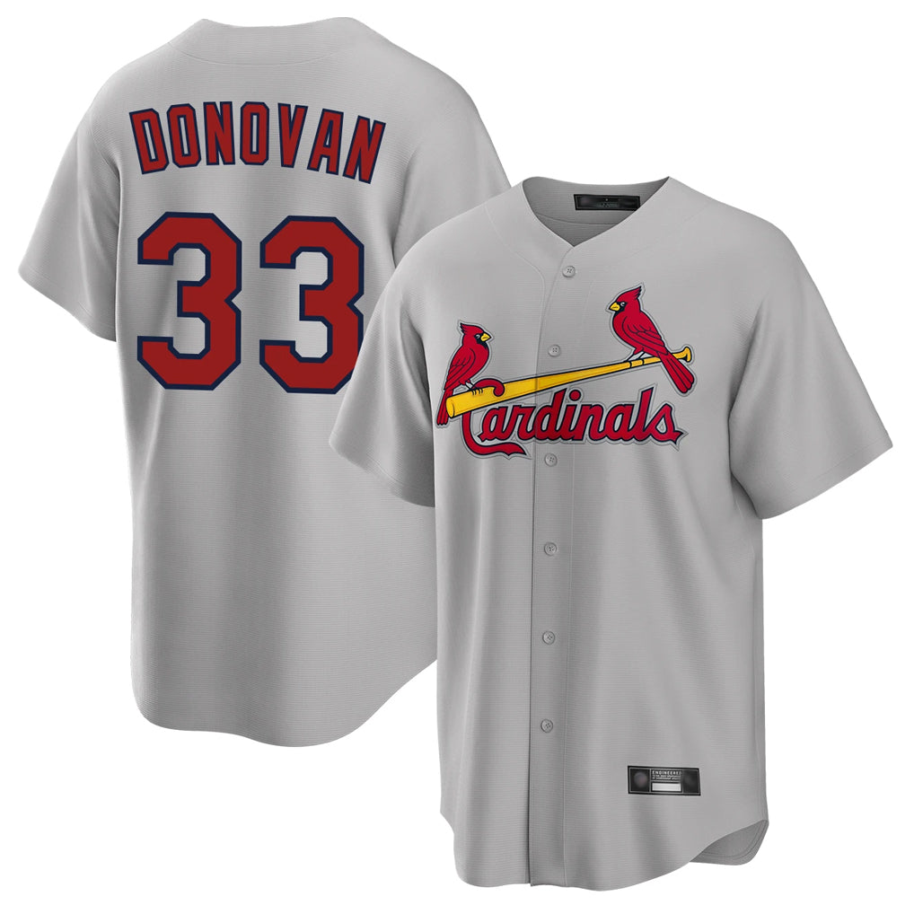 BIPIHUC St. Louis Cardinals #33 Brendan Donovan Player Gray Home Game Stitched Jerseys