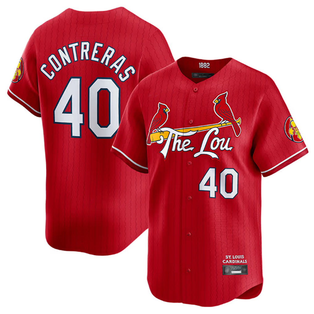 BIPIHUC St. Louis Cardinals #40 Willson Contreras Player Red City Connect Limited Stitched Jerseys