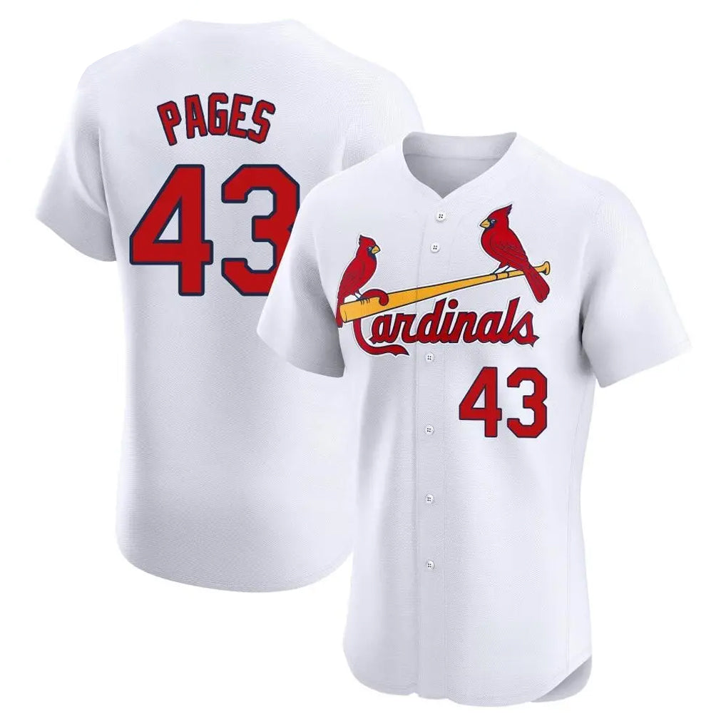 BIPIHUC St. Louis Cardinals #43 Pedro Pages Player White Home Limited Elite Stitched Jerseys