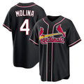 BIPIHUC St. Louis Cardinals #4 Yadier Molina Player Black Carbon Fashio Game Stitched Jerseys