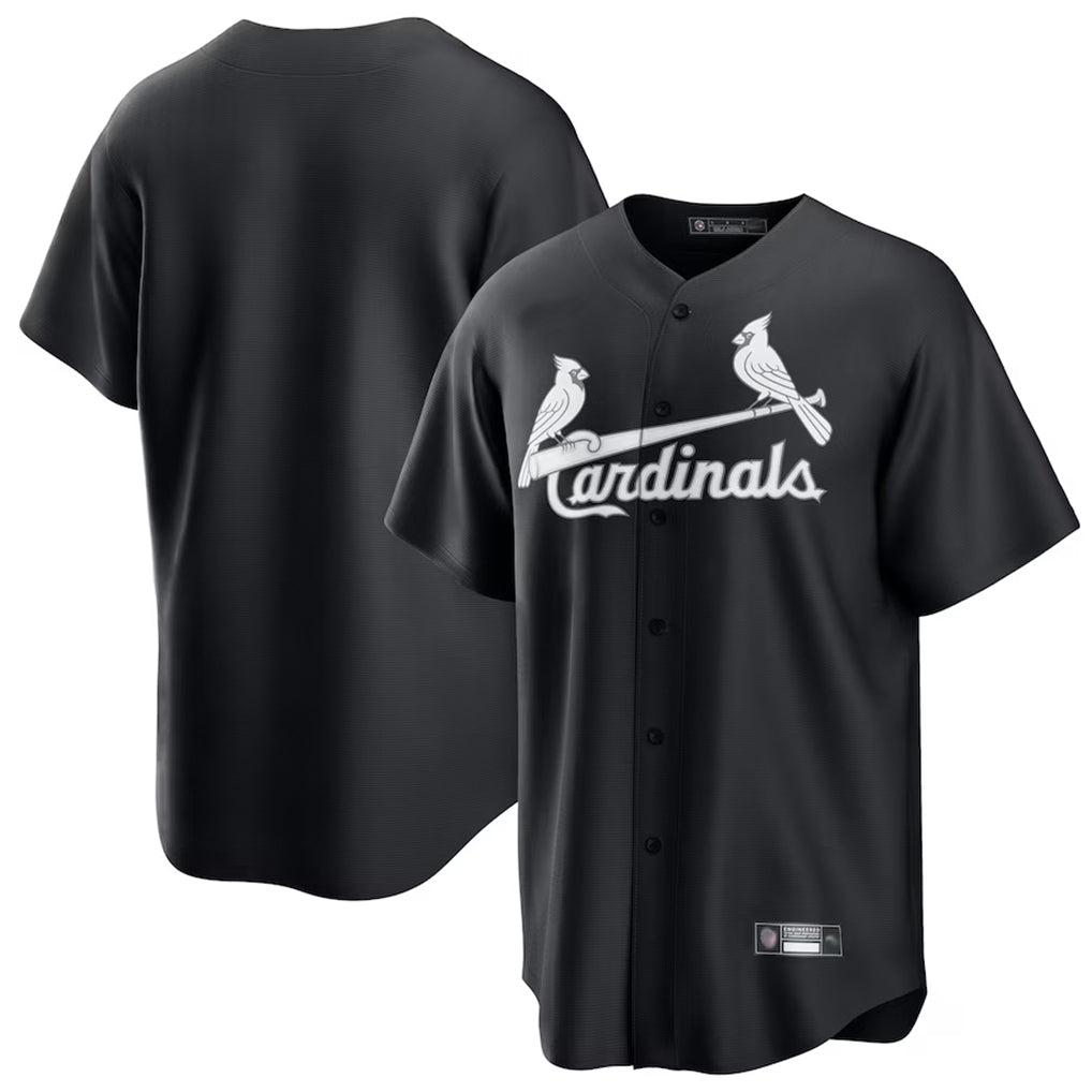 BIPIHUC St. Louis Cardinals Blank Player Black Cooperstown Collection Limited Stitched Jerseys