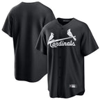 BIPIHUC St. Louis Cardinals Blank Player Black Cooperstown Collection Limited Stitched Jerseys