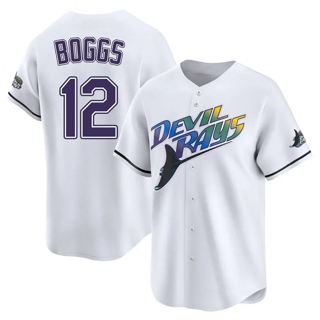 BIPIHUC TB.Rays #12 Wade Boggs Player White City Connect Home Stitched Jerseys