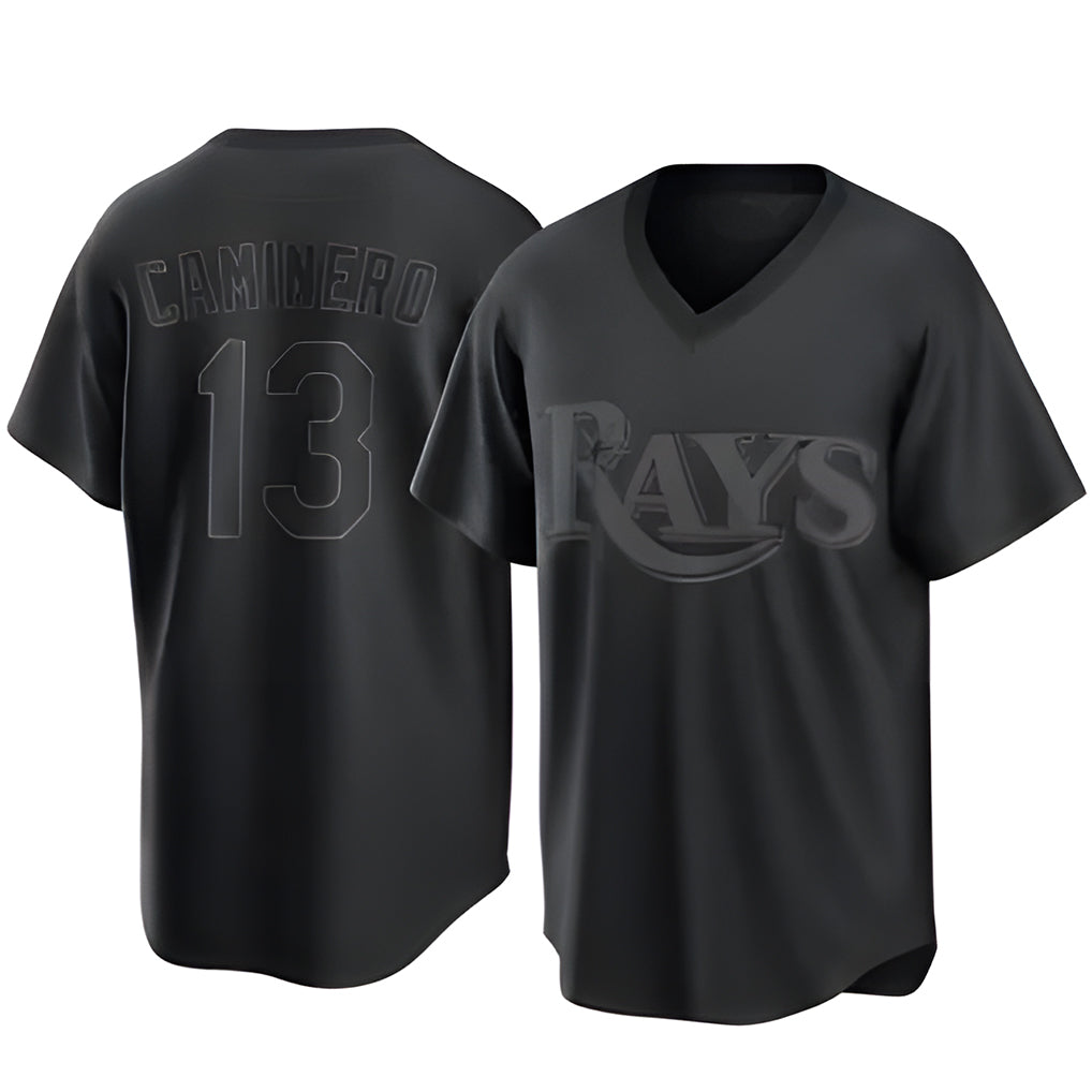 BIPIHUC TB.Rays #13 Junior Caminero Player Black Home Game Stitched Jerseys