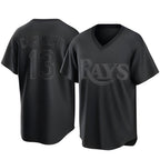 BIPIHUC TB.Rays #13 Junior Caminero Player Black Home Game Stitched Jerseys