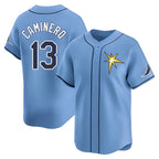 BIPIHUC TB.Rays #13 Junior Caminero Player Light Blue Home Limited Stitched Jerseys