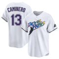 BIPIHUC TB.Rays #13 Junior Caminero Player White City Connect Home Stitched Jerseys