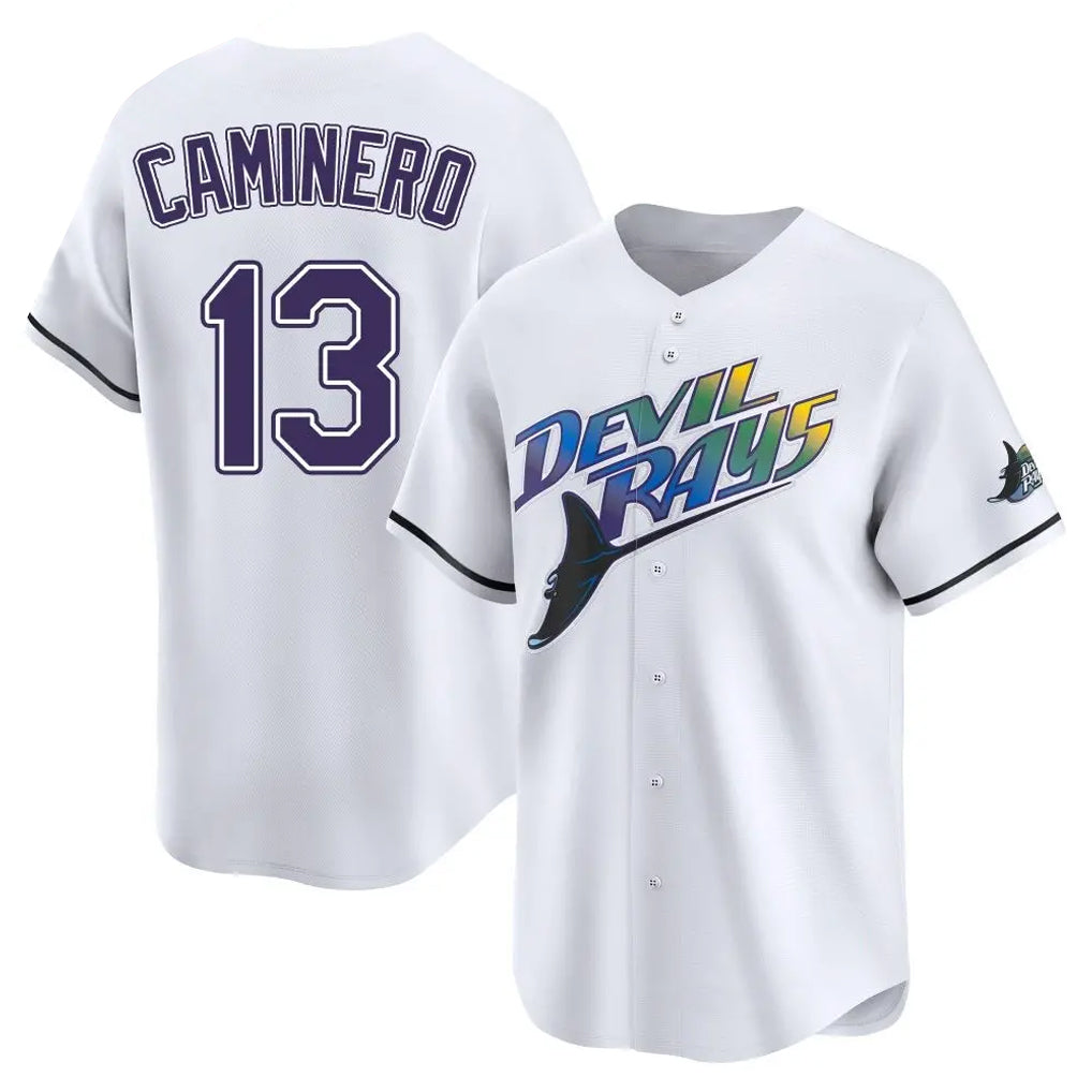 BIPIHUC TB.Rays #13 Junior Caminero Player White City Connect Home Stitched Jerseys