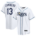 BIPIHUC TB.Rays #13 Junior Caminero Player White Home Game Stitched Jerseys