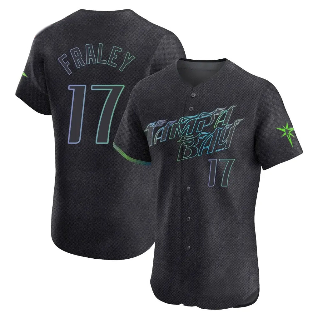 BIPIHUC TB.Rays #17 Jake Fraley Player Black City Connect Home Limited Elite Stitched Jerseys