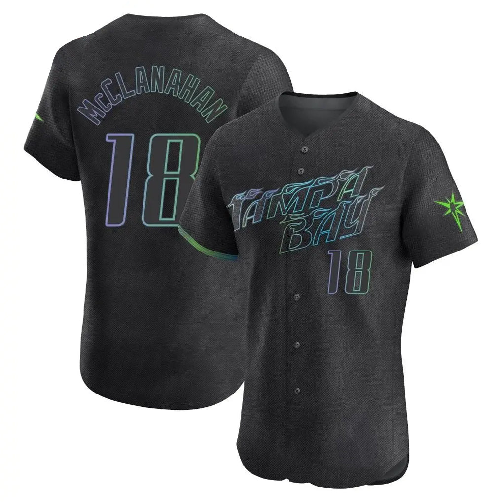 BIPIHUC TB.Rays #18 Shane McClanahan Player Black City Connect Home Limited Elite Stitched Jerseys