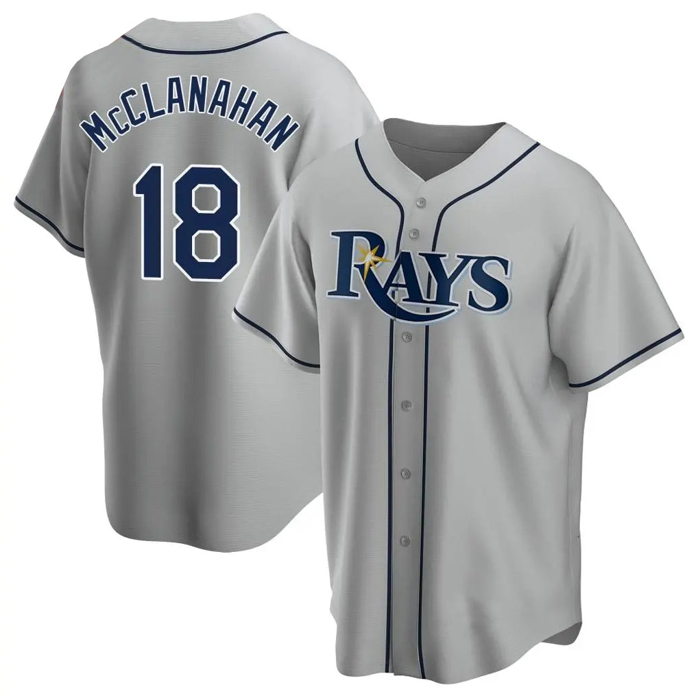 BIPIHUC TB.Rays #18 Shane McClanahan Player Gray Home Game Stitched Jerseys