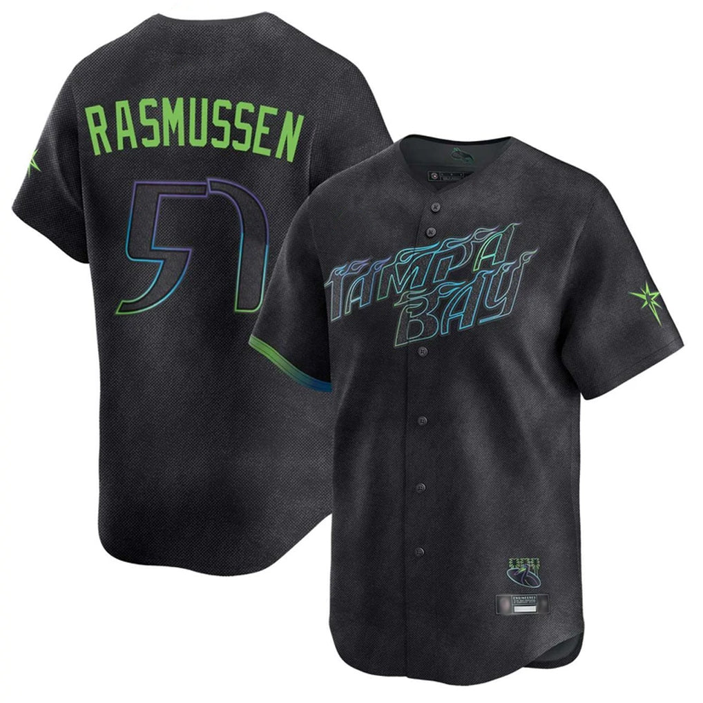 BIPIHUC TB.Rays #57 Drew Rasmussen Player Black City Connect Home Limited Stitched Jerseys