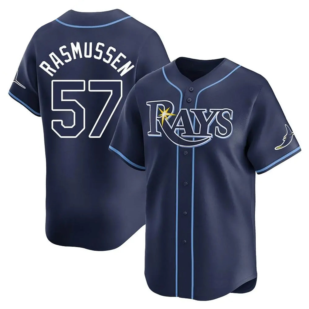 BIPIHUC TB.Rays #57 Drew Rasmussen Player Navy Home Limited Stitched Jerseys