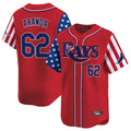 BIPIHUC TB.Rays #62 Jonathan Aranda Player Red 2025 Independence Day Vapor Premier Limited Stitched Jerseys