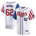 BIPIHUC TB.Rays #62 Jonathan Aranda Player White 2025 Independence Day Vapor Premier Limited Stitched Jerseys