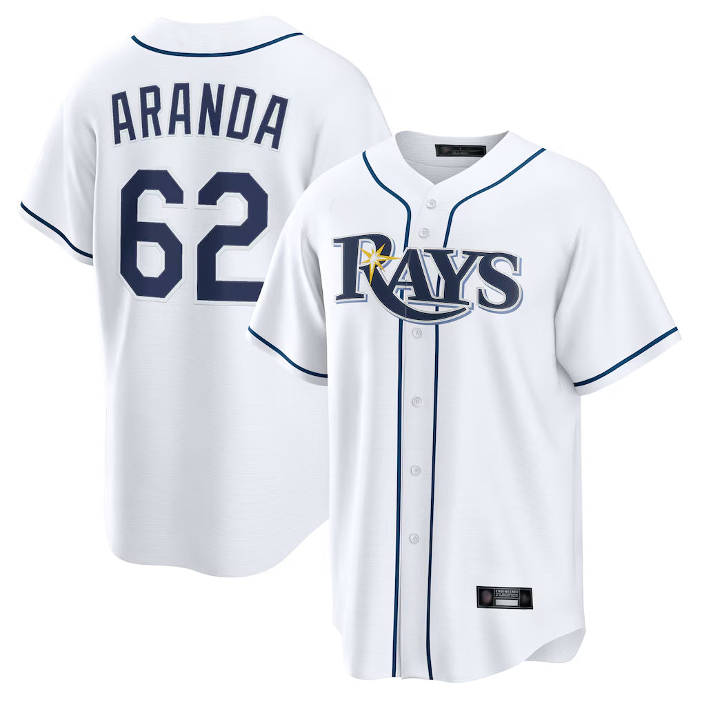 BIPIHUC TB.Rays #62 Jonathan Aranda Player White Home Game Stitched Jerseys