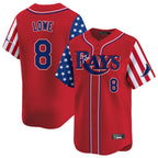 BIPIHUC TB.Rays #8 Brandon Lowe Player Red 2025 Independence Day Vapor Premier Limited Stitched Jerseys