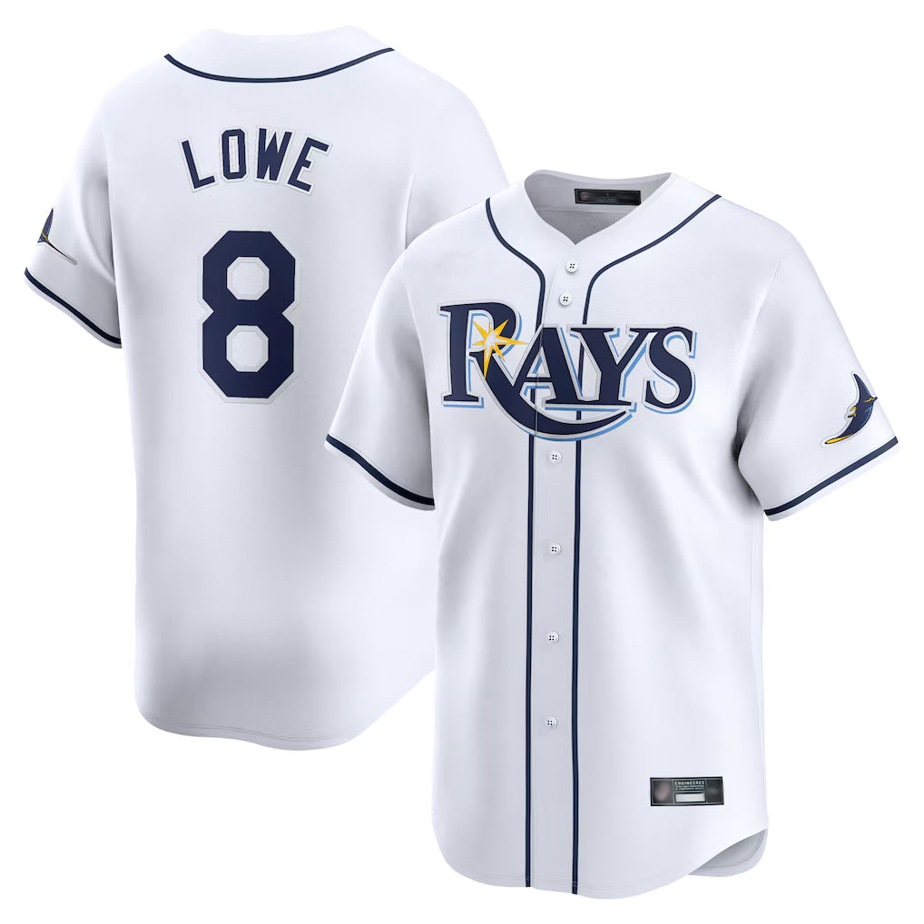 BIPIHUC TB.Rays #8 Brandon Lowe Player White Home Limited Stitched Jerseys
