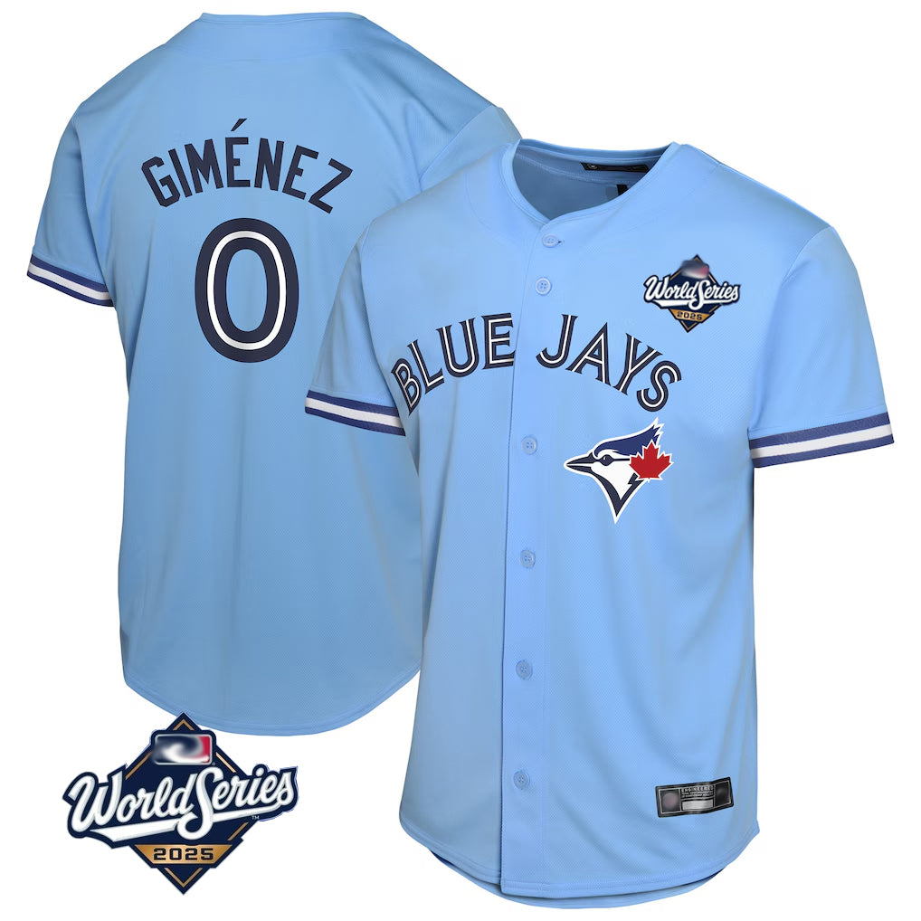 BIPIHUC T.Blue Jays #0 Andres Gimenez Player Blue 2025 World Series Game Stitched Jerseys