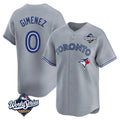 BIPIHUC T.Blue Jays #0 Andres Gimenez Player Gray 2025 World Series Game Stitched Jerseys