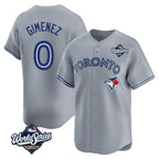 BIPIHUC T.Blue Jays #0 Andres Gimenez Player Gray 2025 World Series Game Stitched Jerseys