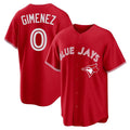 BIPIHUC T.Blue Jays #0 Andres Gimenez Player Red Home Game Stitched Jerseys