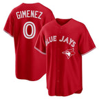 BIPIHUC T.Blue Jays #0 Andres Gimenez Player Red Home Game Stitched Jerseys