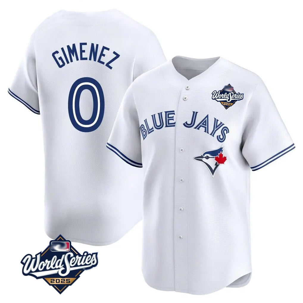 BIPIHUC T.Blue Jays #0 Andres Gimenez Player White 2025 World Series Limited Stitched Jerseys