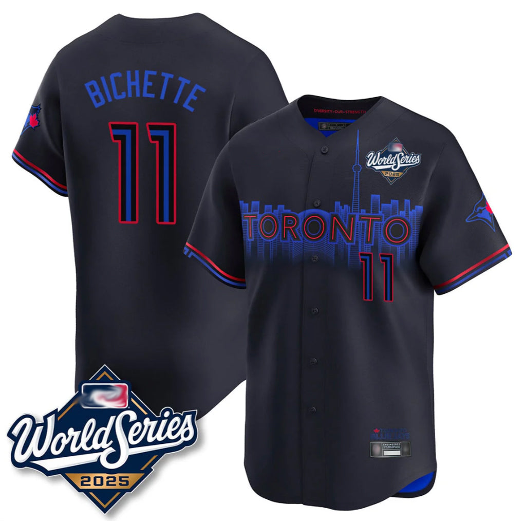 BIPIHUC T.Blue Jays #11 Bo Bichette Player Black 2025 World Series City Connect Limited Stitched Jerseys
