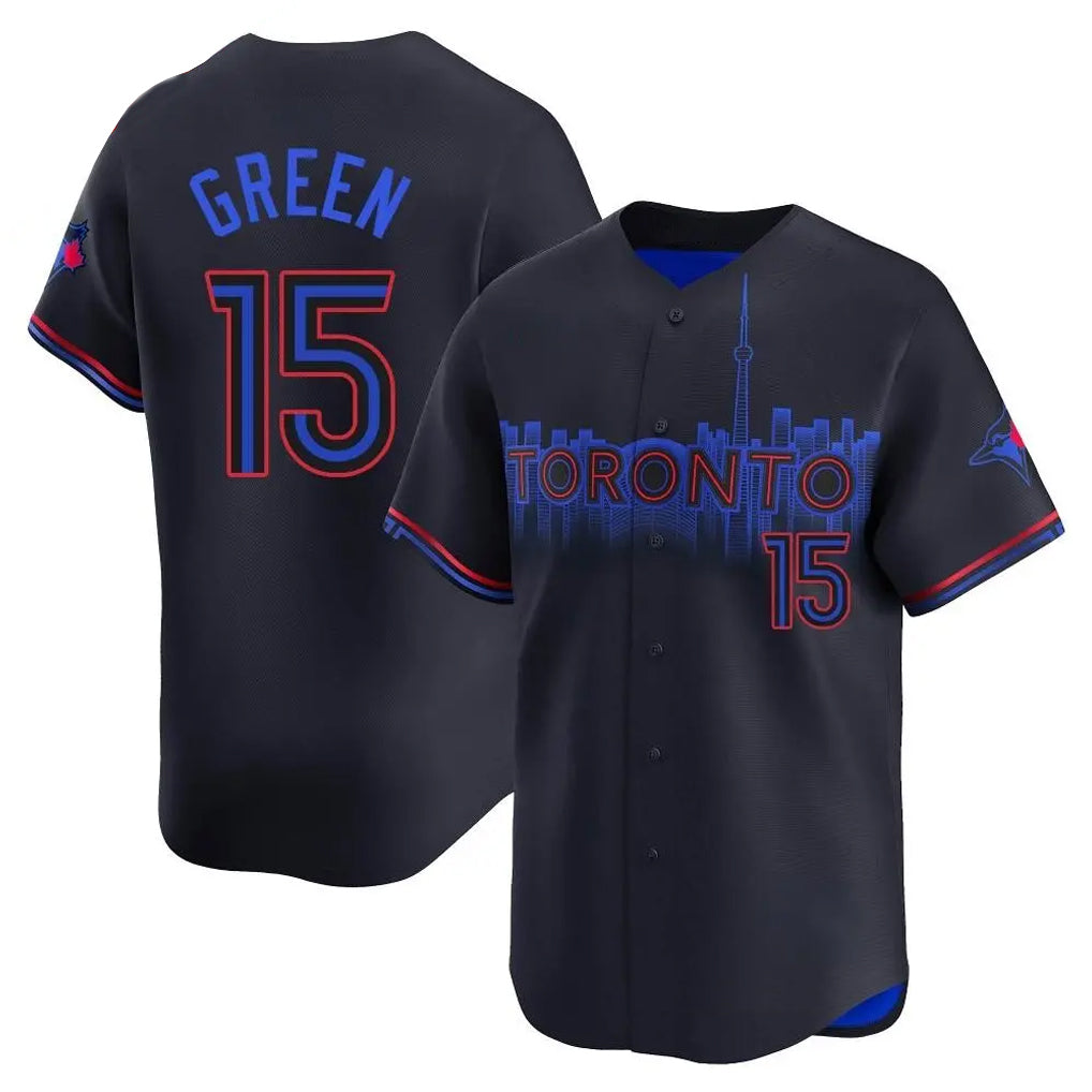 BIPIHUC T.Blue Jays #15 Chad Green Player Black&Blue City Connect Limited Stitched Jerseys