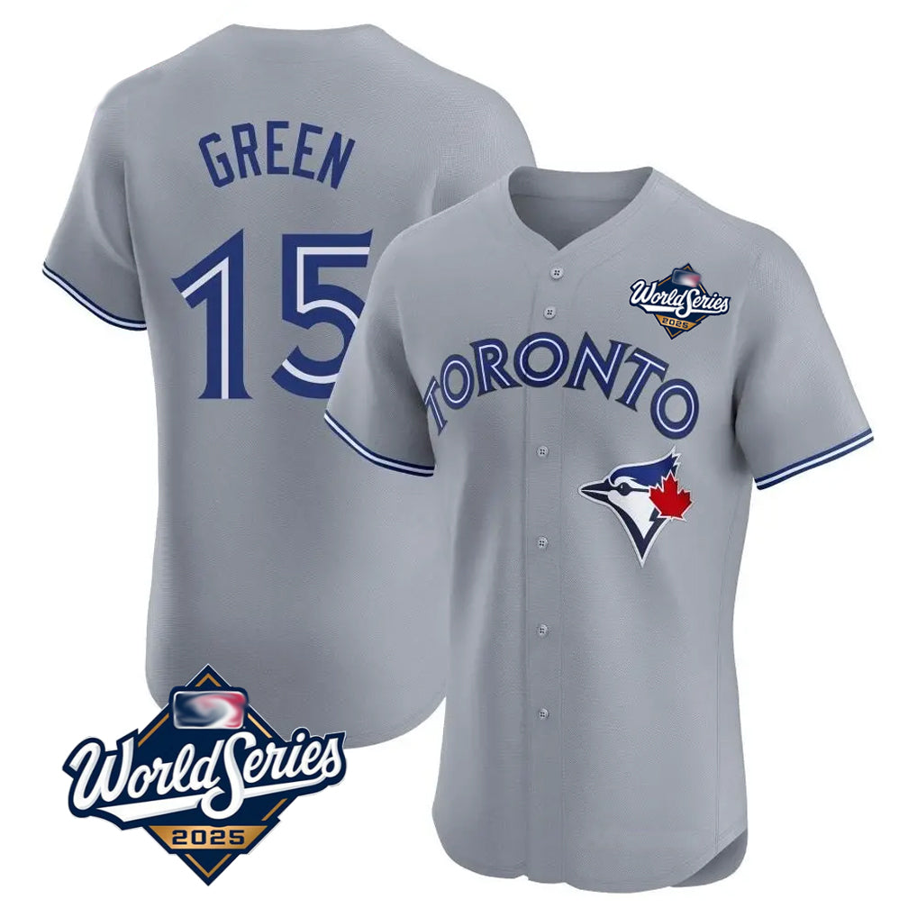 BIPIHUC T.Blue Jays #15 Chad Green Player Gray 2025 World Series Elite Limited Stitched Jerseys
