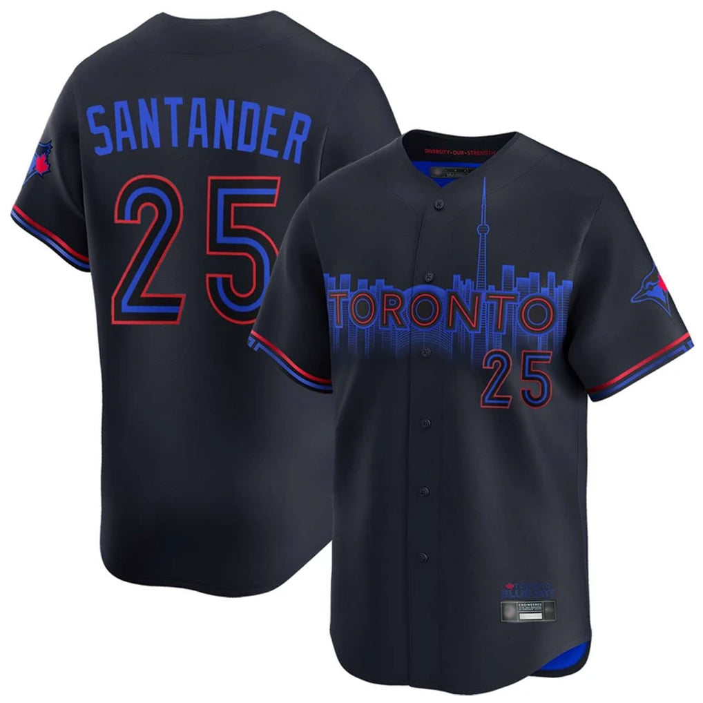 BIPIHUC T.Blue Jays #25 Anthony Santander Player Black&Blue City Connect Limited Stitched Jerseys